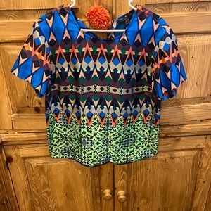 J crew retail silk geometric top